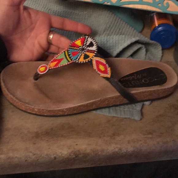 Beaded sandals ( a lot like birks) - Picture 2 of 3